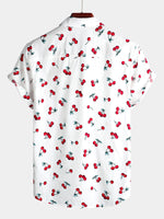 Men's Cherry Print Short Sleeve Shirt