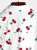 Men's Cherry Print Short Sleeve Shirt