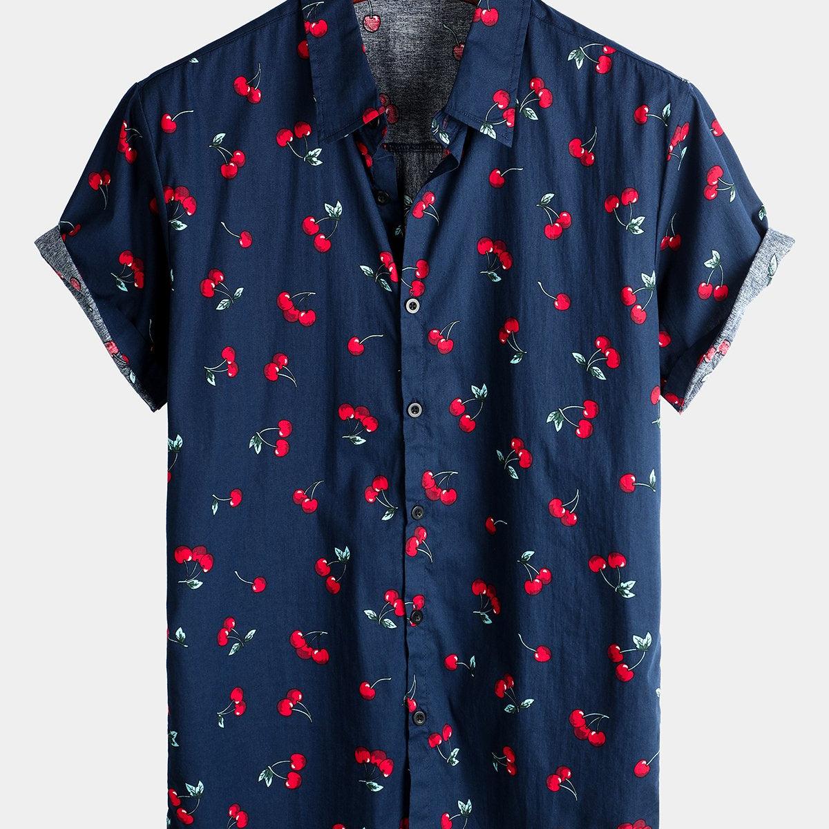 Men's Cherry Print Short Sleeve Shirt