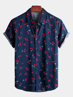 Bundle Of 2 | Men's Cherry & Watermelon Print Short Sleeve Shirts