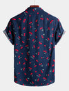 Men's Cherry Print Short Sleeve Shirt