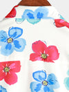 Men's Floral Print Summer Cute Flower Button Up Hawaiian Beach Short Sleeve Shirt