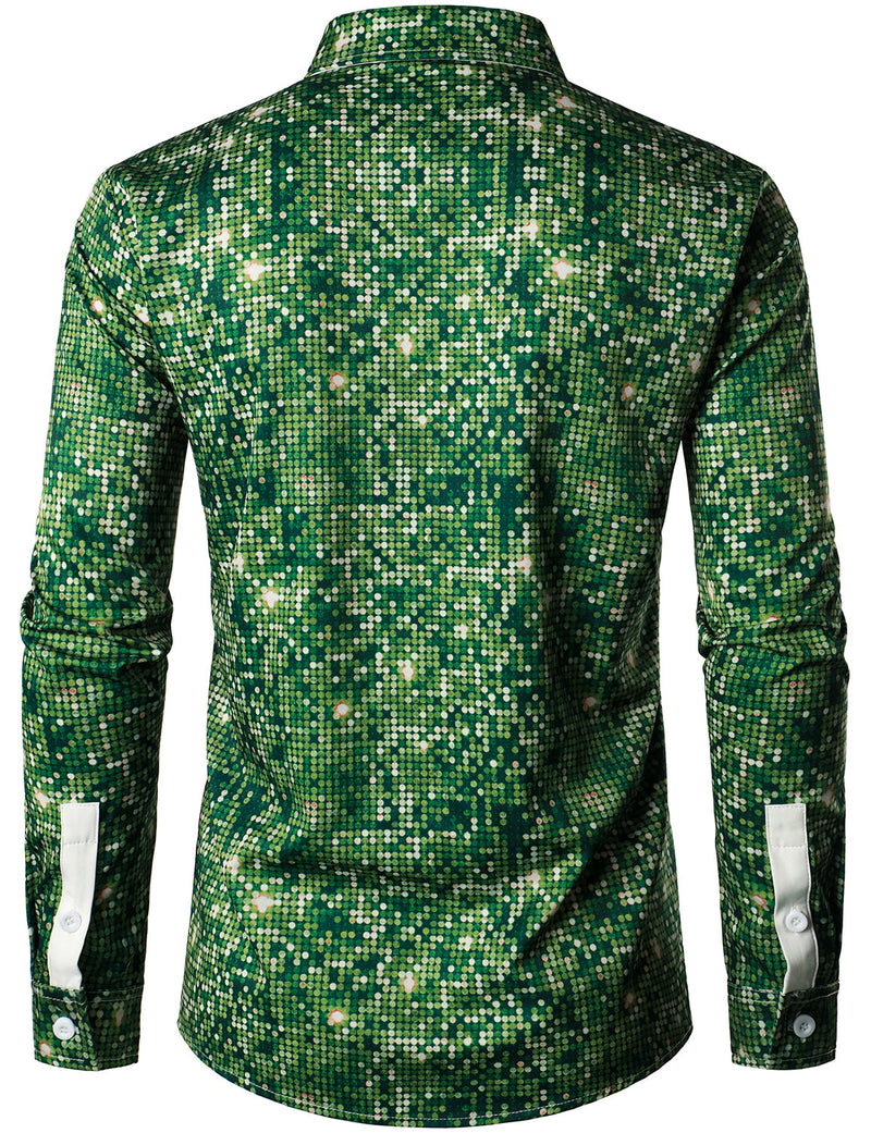 Bundle Of 3 | Men's Christmas Print Regular Fit Long Sleeve Shirt & 3 Pairs Holiday Xmas Socks