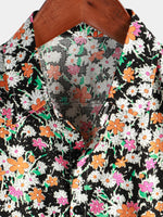 Men's Daisy Floral Print Short Sleeve Summer Shirt