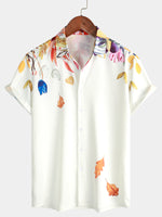 Bundle Of 4 | Men's Floral Print Casual Lapel Short Sleeve Resort Summer Shirts