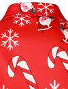 Men's Christmas Candy Snowflake Print Santa Claus Red Funny Outfit Long Sleeve Shirt