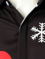 Bundle Of 2 | Men's Christmas Santa Button Up Black Novelty Long Sleeve Shirts