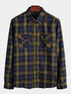 Men's Button Up Regular Fit Long Sleeve Plaid Flannel Casual Shirts