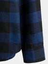 Men's Button Up Regular Fit Long Sleeve Blue Plaid Flannel 100% Cotton Shirt