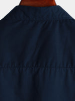 Men's Guayabera Embroidered Geometric Pocket Summer Button Up Short Sleeve Beach Shirt
