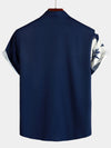 Bundle Of 2 | Men's Vintage Blue Vertical Striped Casual Short Sleeve Shirts