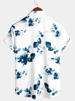 Bundle Of 2 | Men's Casual Floral Art Button Up Short Sleeve Summer Holiday Beach Shirts