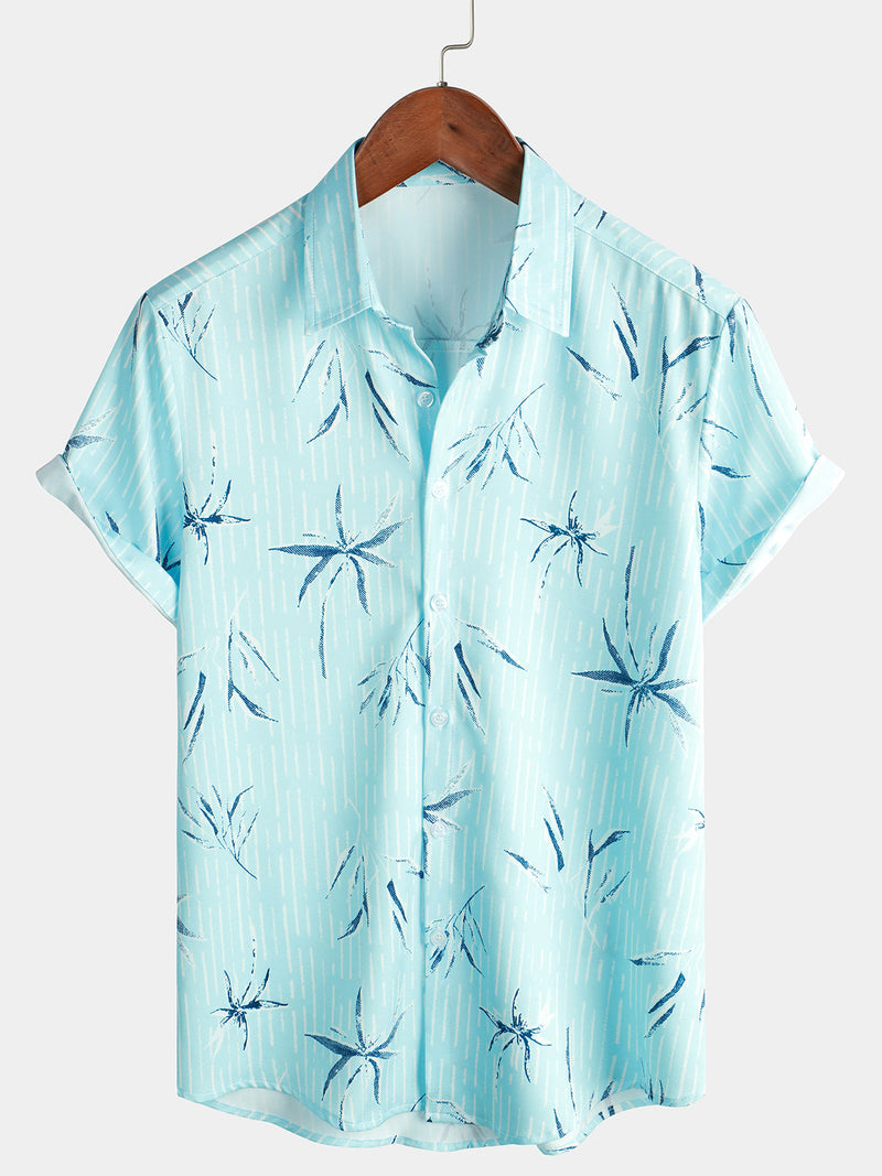Bundle Of 2 | Men's Print Aloha Vacation Beach Cool Button Up Short Sleeve Hawaiian Shirt