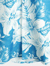 Men's Blue Tropical Floral Print Aloha Vacation Beach Short Sleeve Summer Hawaiian Shirt
