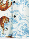 Men's Tiger Animal Print Summer Pocket Button Up Resort Summer Cool Hawaiian Short Sleeve Shirt