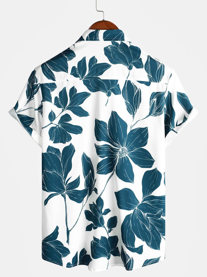 Bundle Of 3 | Men's Summer Holiday Casual Floral Art Beach Button Up Short Sleeve Shirts