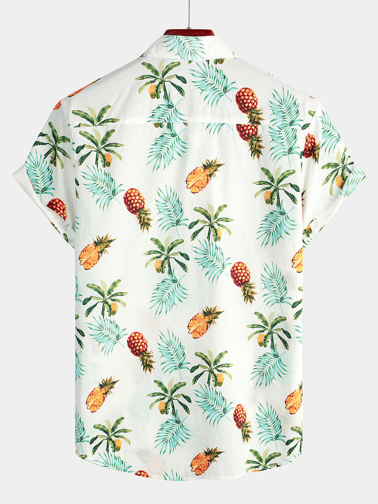 Tropical Floral Pineapple Print Men's Joggers