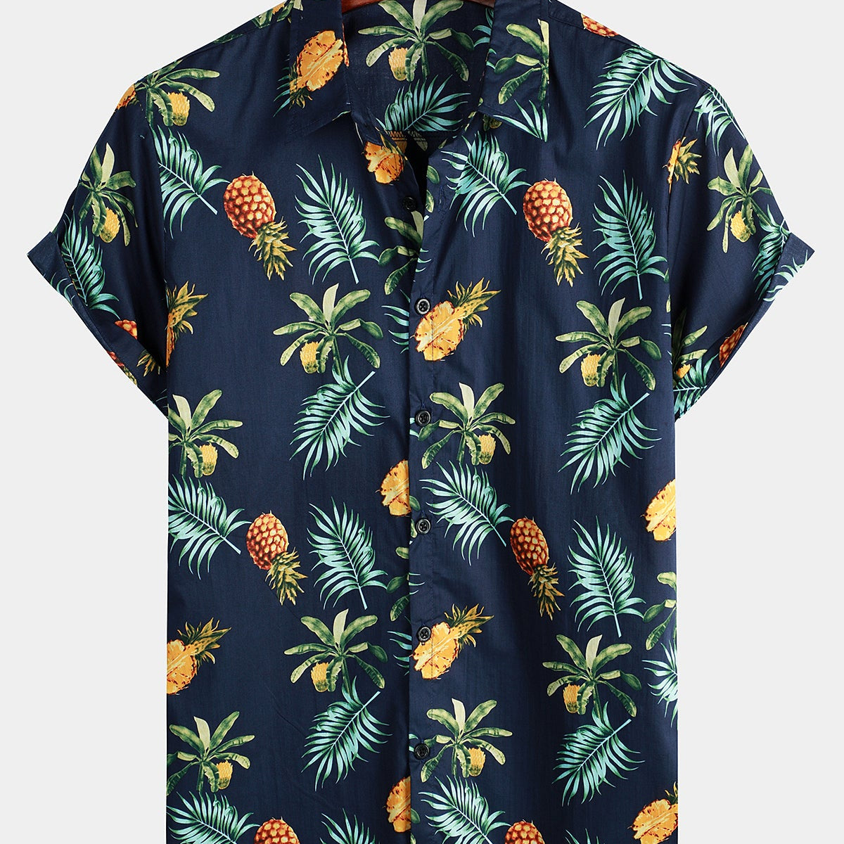 Men's Pineapple Print Short Sleeve Hawaiian Shirt