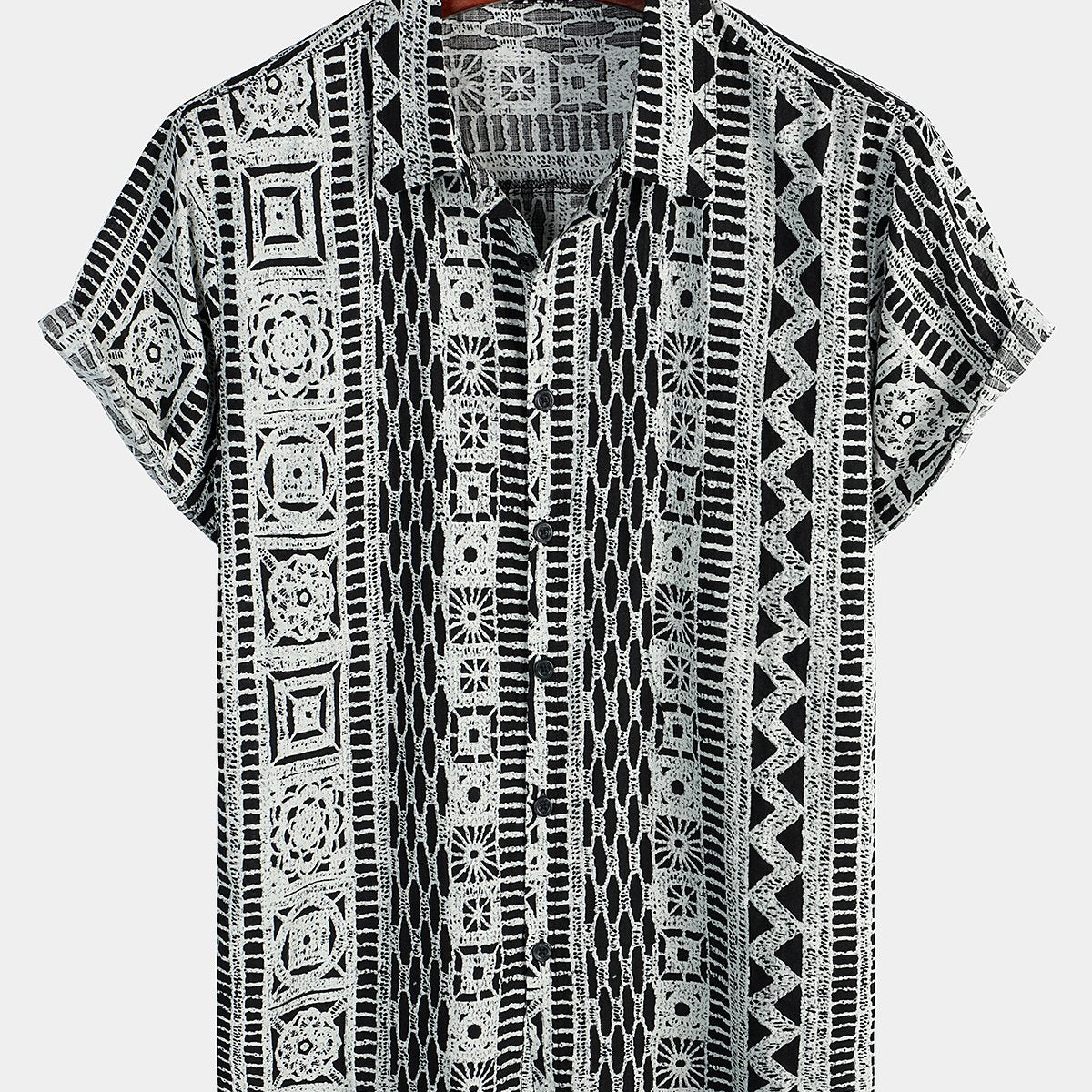 Men's Casual Boho Short Sleeve Shirt