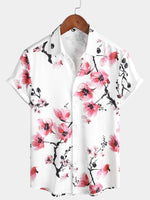 Bundle Of 4 | Men's Floral Print Short Sleeve Summer Flower Button Up Hawaiian Shirts