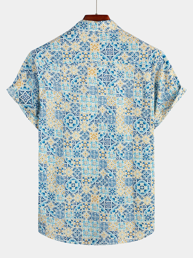 Men's Vintage Floral Cotton Breathable Shirt