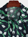 Men's Floral Cotton Short Sleeve Hawaiian Shirt