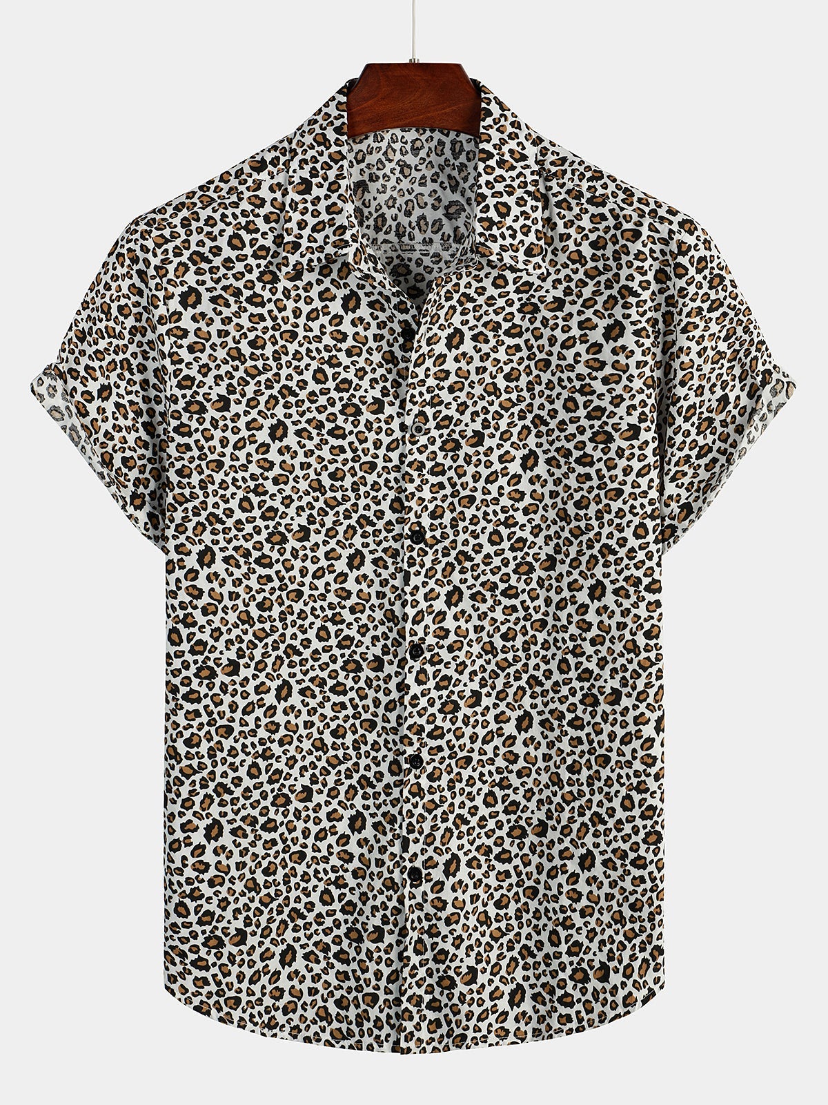 Men's Rock Leopard Print Short Sleeve Shirt