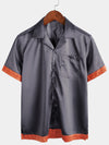 Men's Embroidered Casual Summer Beach Cool Button Up Short Sleeve Summer Shirt