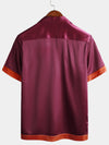 Men's Casual Embroidered Cool Beach Button Up Summer Short Sleeve Shirt
