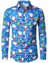 Bundle Of 3 | Men's Christmas Themed Santa Claus Xmas Costume Red Funny Long Sleeve Shirts