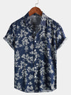 Bundle Of 4 | Men's Floral Print Holiday Button Up Vintage Short Sleeve Shirts