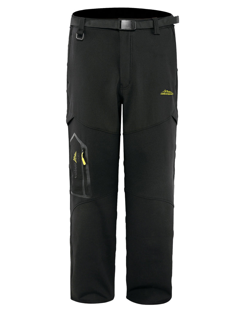 Men's Outdoor Hiking Sport Windproof Thickened Fleece Trousers Casual Work Cargo Pants