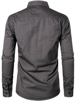 Men's Long Sleeve Lapel Pocket Cotton Army Outdoor Casual Shirt