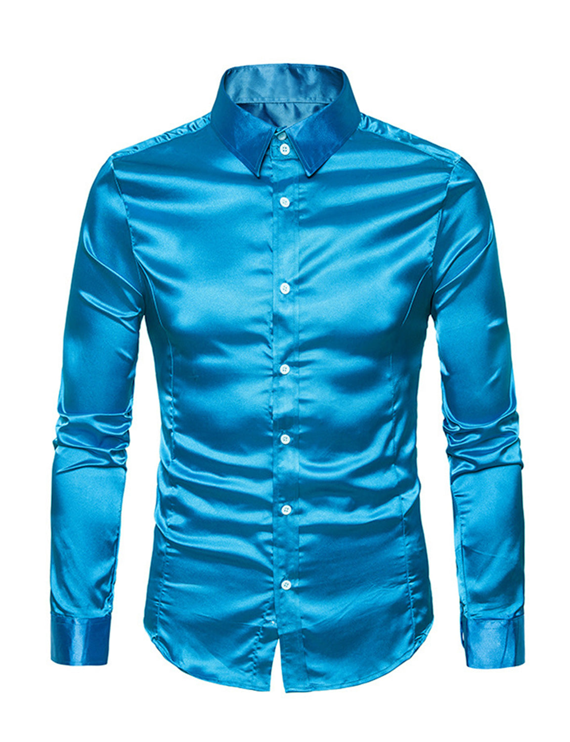 Mens satin dress shirt deals