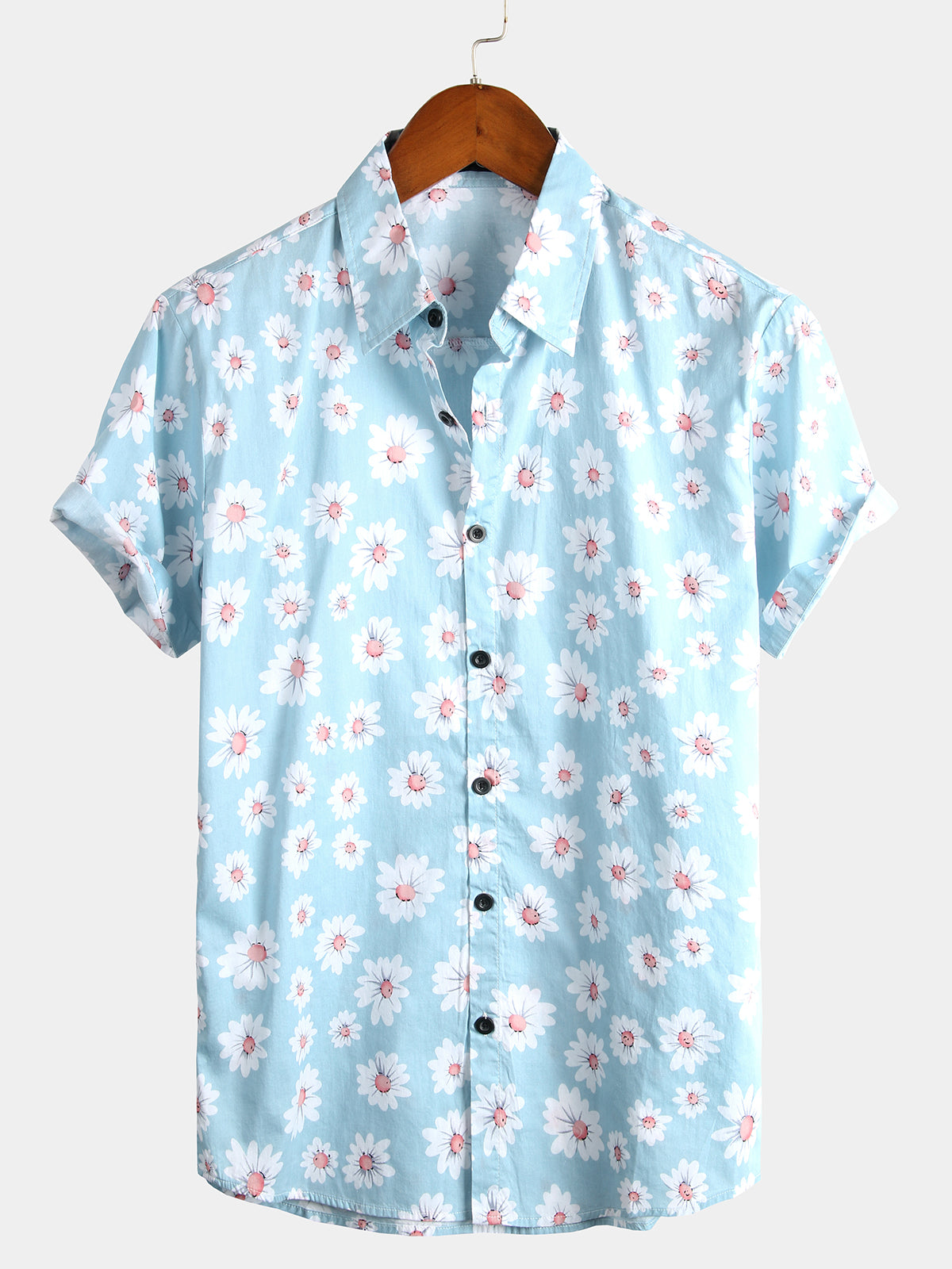 Men's Yellow Daisy Hawaiian Short Sleeve Shirt