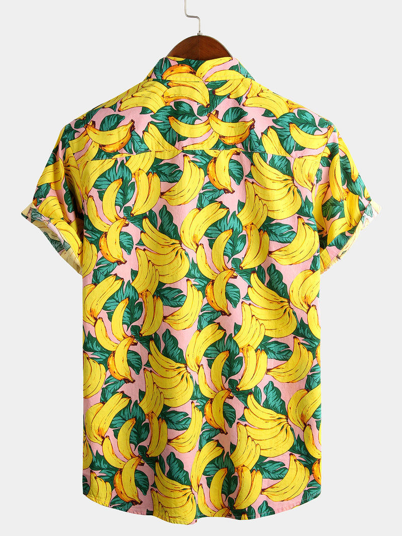 Bundle Of 4 | Men's Fruit Print Short Sleeve Shirts