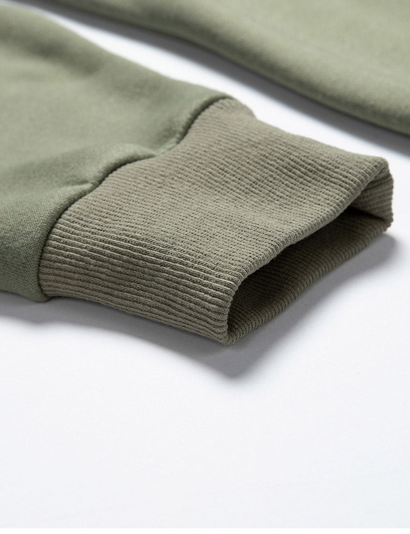 Men's Solid Long Sleeve Pullover Fall Winter Hoodie Sweatshirts With Pocket