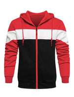 Men's Color Block Long Sleeve Sweatshirt Casual Full- Zip Hoodie