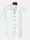 Men's Cotton Parrot Print Cute Animal Breathable Vacation Casual Short Sleeve Shirt