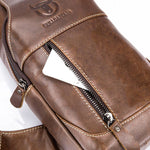 Men's Multi-pocket Shoulder Bag Casual Genuine Leather Vintage Chest Bag