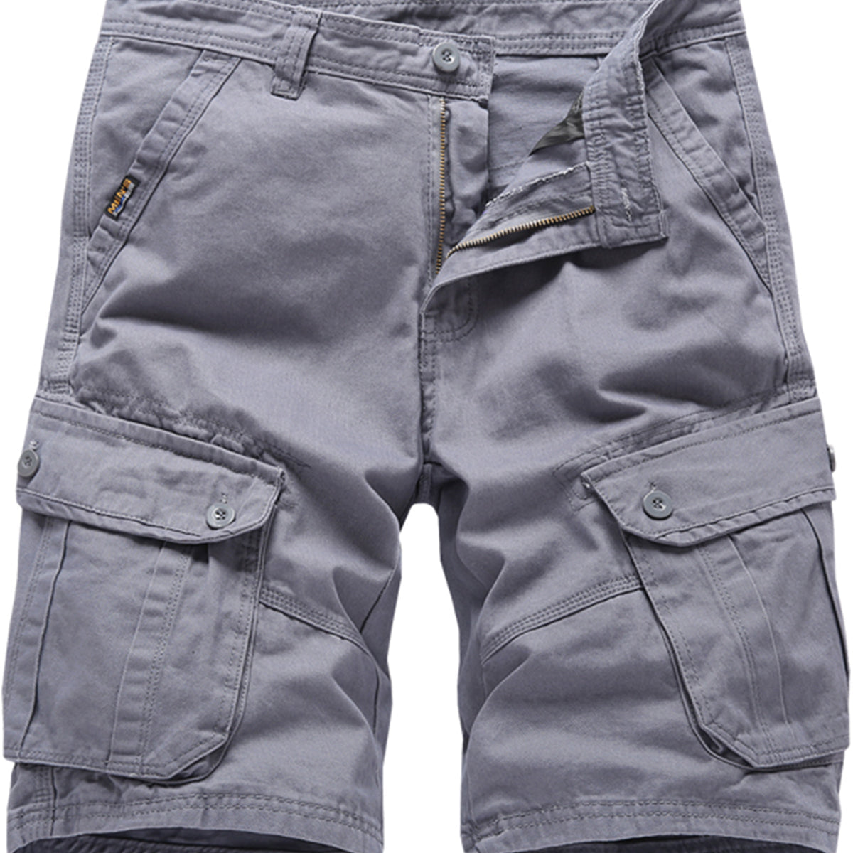 Men's Casual Solid Color Multi-pocket Resort Outdoor Breathable Cotton Cargo Shorts