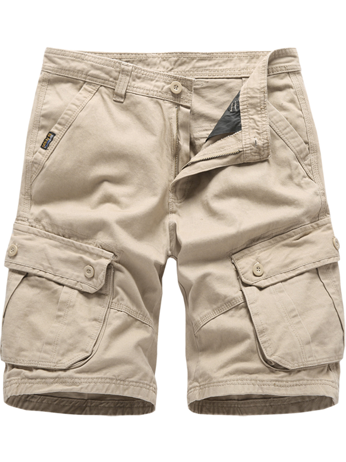 Men's Casual Solid Color Multi-pocket Resort Outdoor Breathable Cotton Cargo Shorts