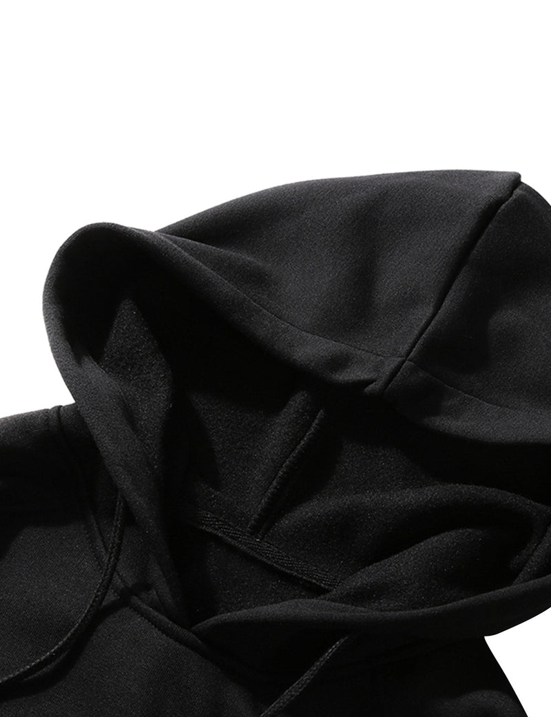 Men's Solid Long Sleeve Pullover Fall Winter Hoodie Sweatshirts With Pocket