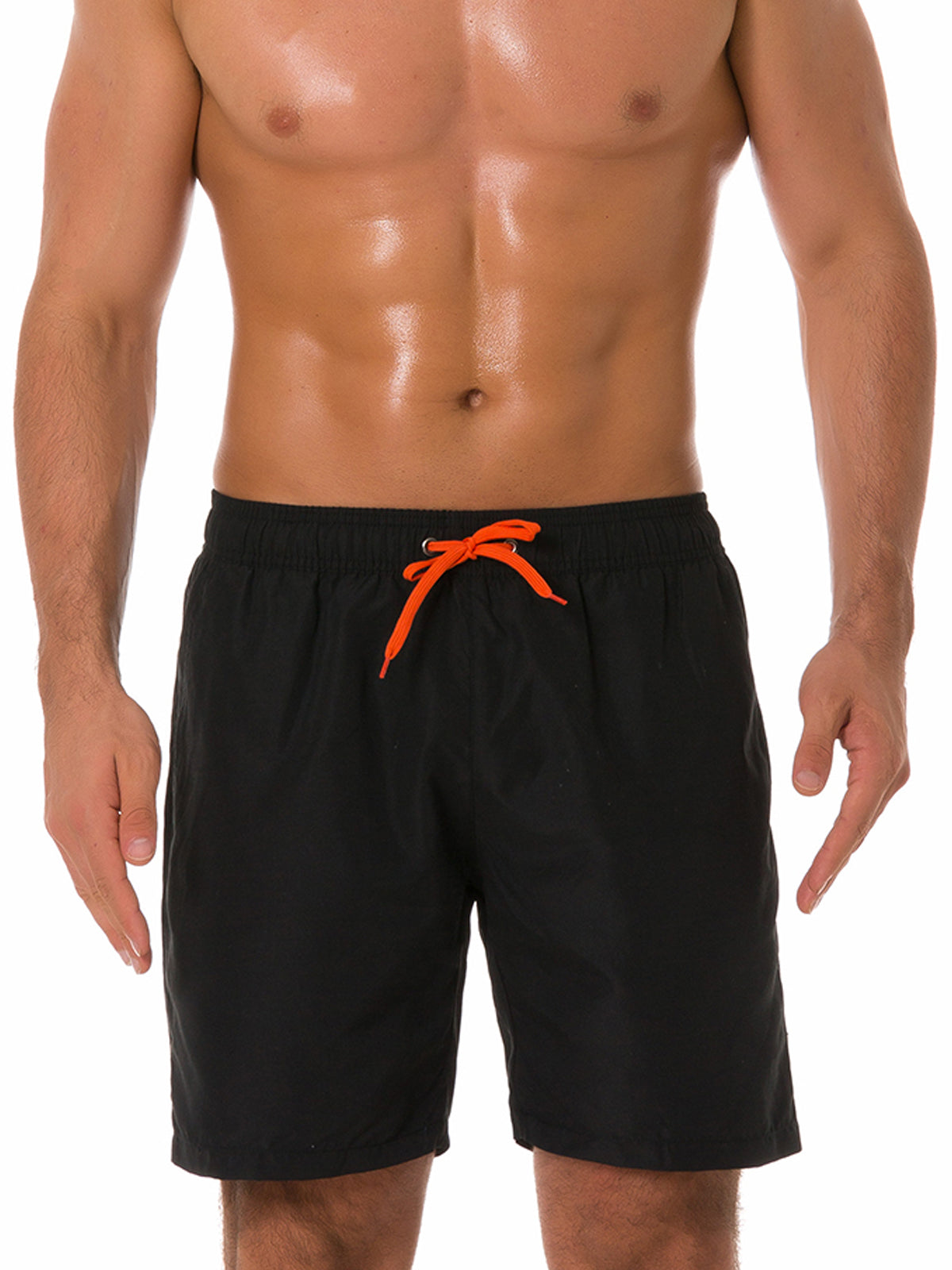 Men's Casual Summer Solid Color Beach Shorts Swimming Trunks