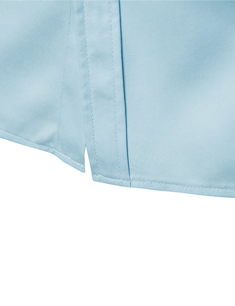 Men's Solid Color Classic Button Up Long Sleeve Casual Shirt