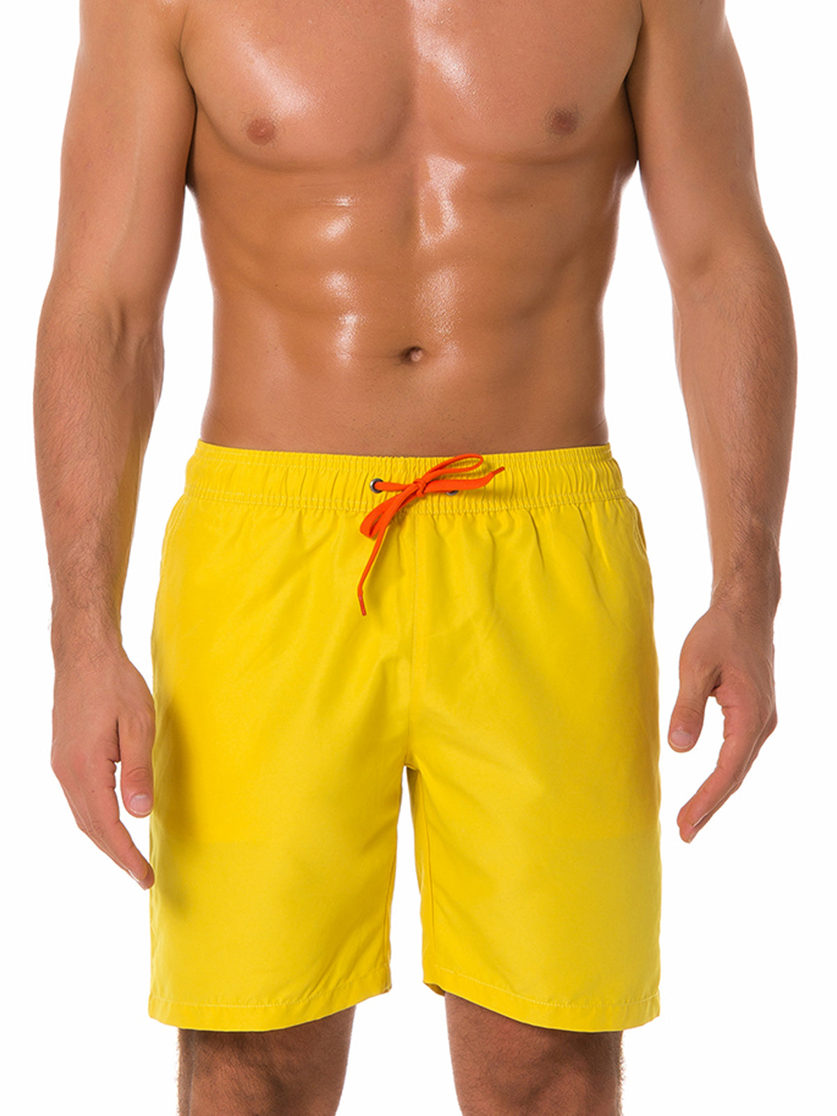 Men's Casual Summer Solid Color Beach Shorts Swimming Trunks