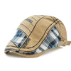 Men's Plaid Fabric Stitching Letter Embroidery Cap