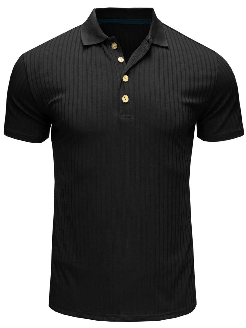 Men's Casual Solid Color Short Sleeve Polo Shirt