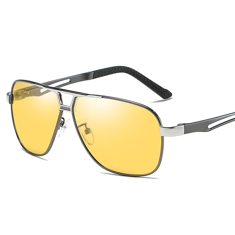 Men's Polarized Fashion Aluminum Magnesium Temple Square Sunglasses