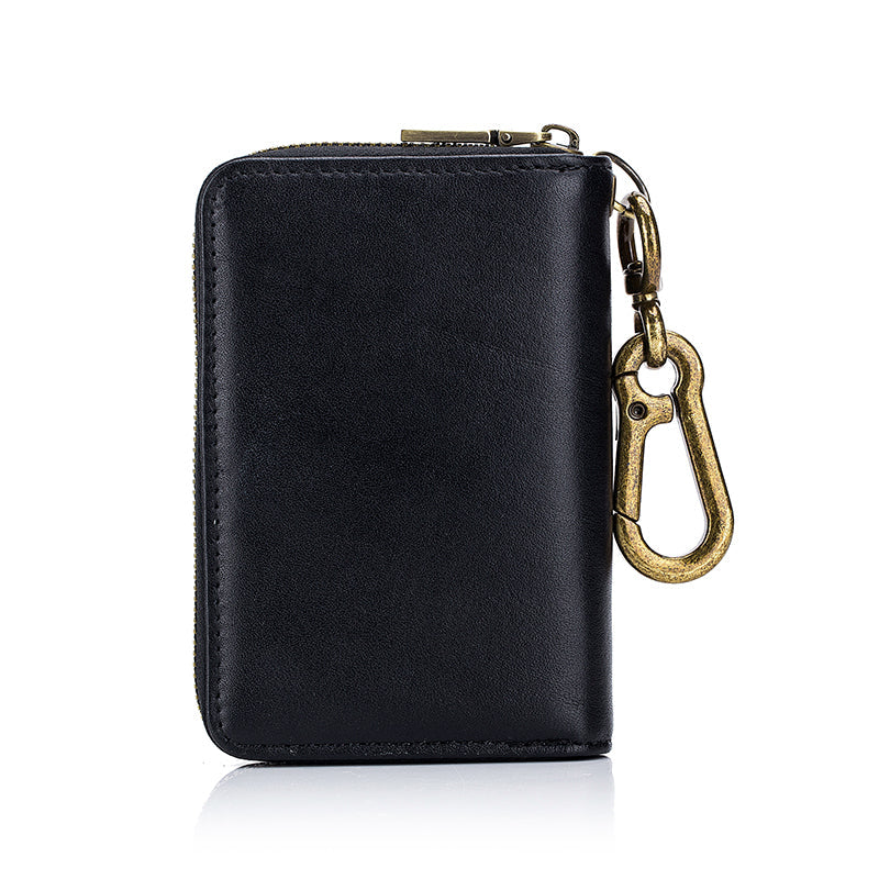 Men's Genuine Leather Wallet Keychain Wallet Coin Purse